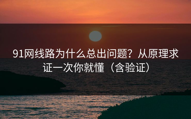 91网线路为什么总出问题?从原理求证一次你就懂(含验证) 91网线路为什么总出问题?从原理求证一次你就懂(含验证)