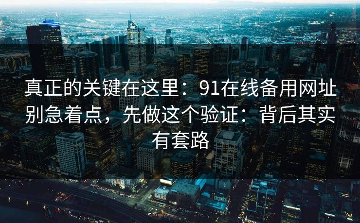 真正的关键在这里：91在线备用网址别急着点，先做这个验证：背后其实有套路